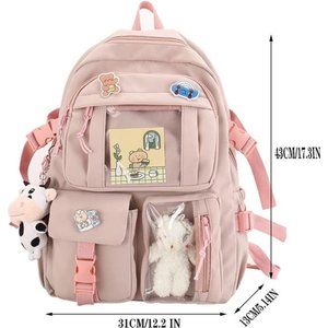 Cute Mini Backpack With Plush Pendant - Kawaii Small Backpack For Girls, Teens, And Casual Use